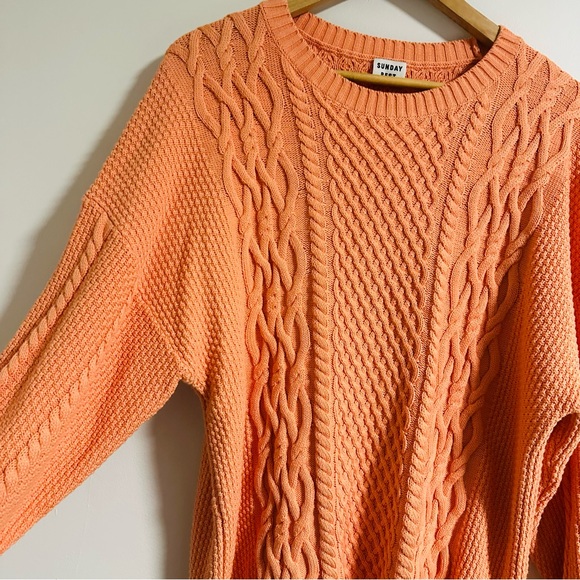 Aritzia | Sunday Best Peach Knit Sweater Oversized - Picture 6 of 13